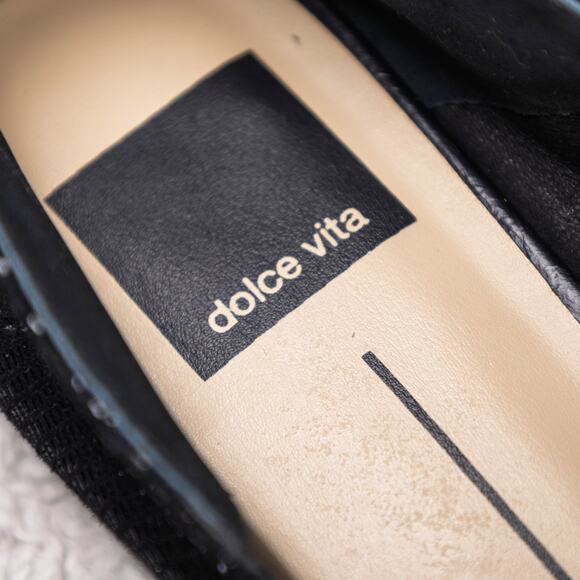 Dolce Vita Beny Black Onyx Leather Snake Print Loafers Womens Size 9 NEW - Picture 9 of 13